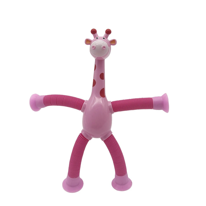 Suction Cup Giraffe Pop Tube Toy
