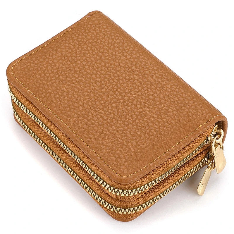 Cartera Compacta con Doble Cremallera y Monedero