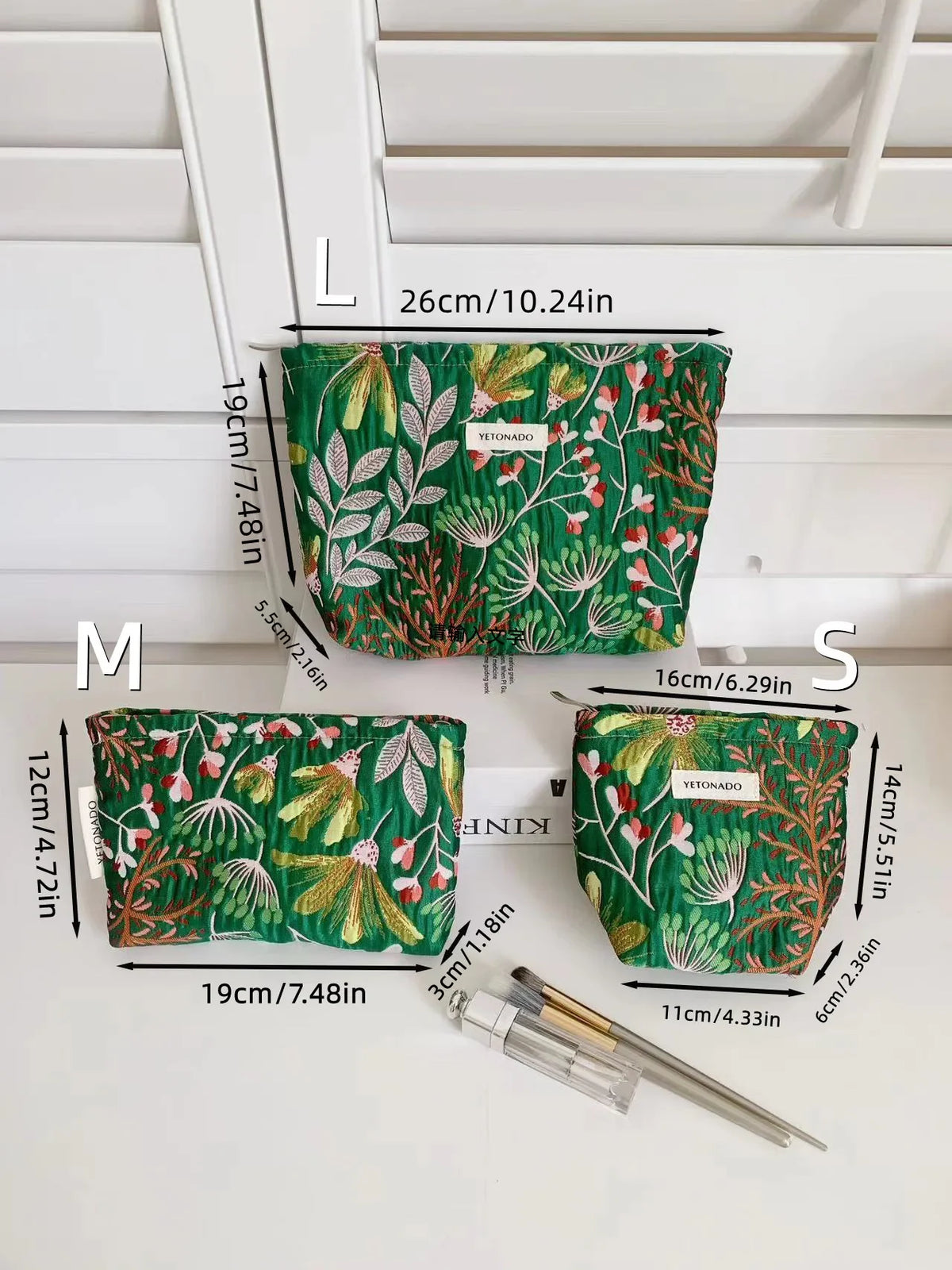 Vintage Floral Cosmetic Bag - Portable Makeup & Toiletry Organizer