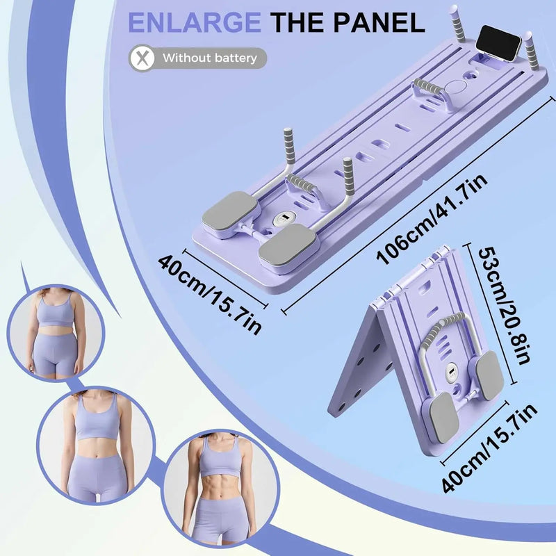 Foldable Pilates Board with Resistance Bands