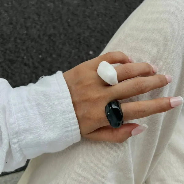 Geometric Resin Statement Ring