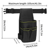 Black adjustable waist tool pouch with multiple pockets and a strap for secure carrying