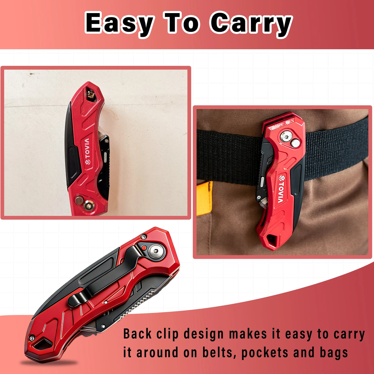 Folding Utility Knife with Built-In Blade Storage and Gut Hook