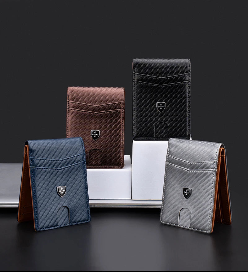 Slim PU Leather Bifold Wallet with Card Holder