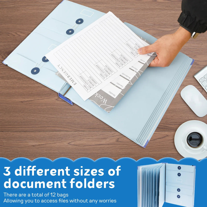 Organisateur de Documents Portable avec Rangement Multi-Poches