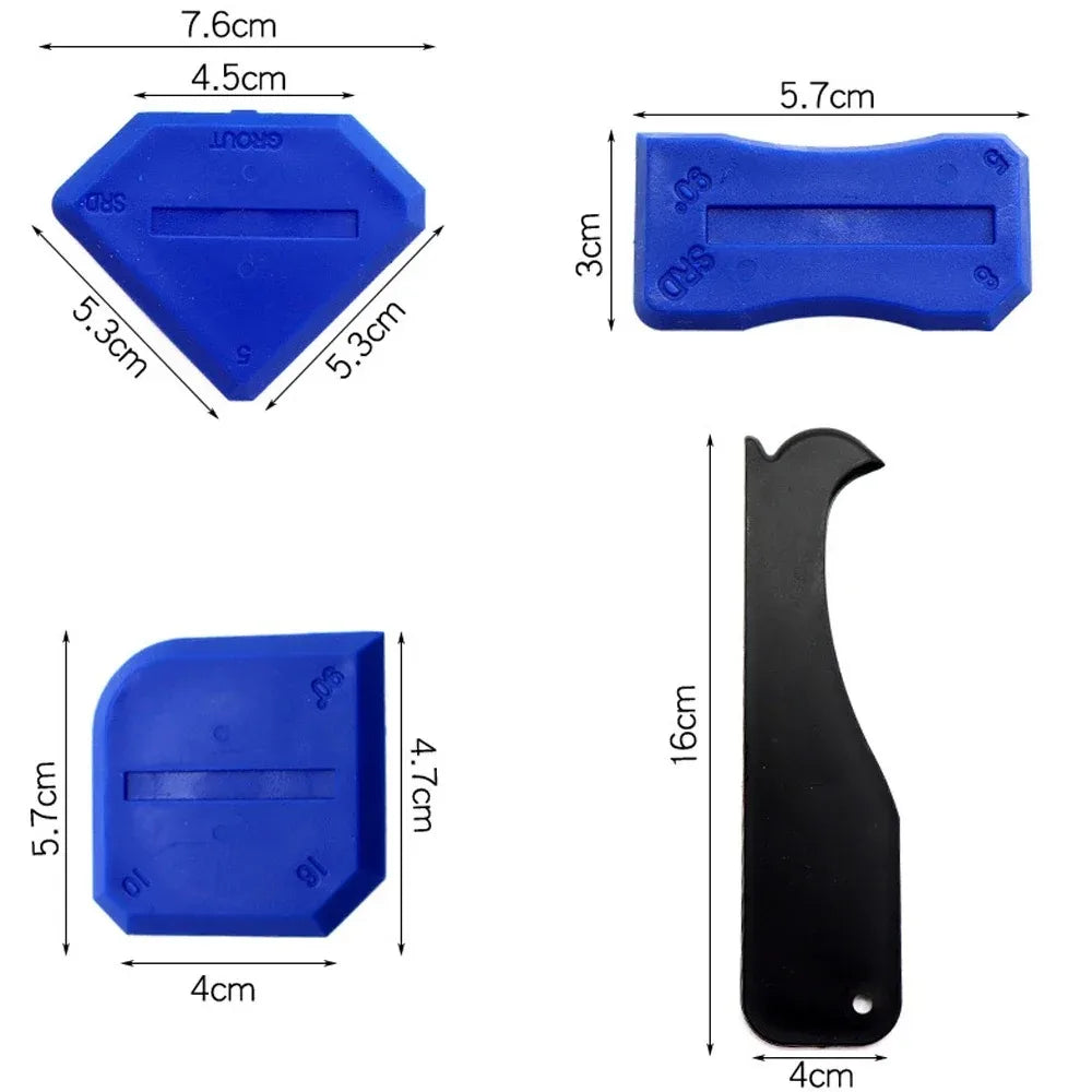 5-Piece Silicone Caulking Tool Kit with Scraper and Spreader