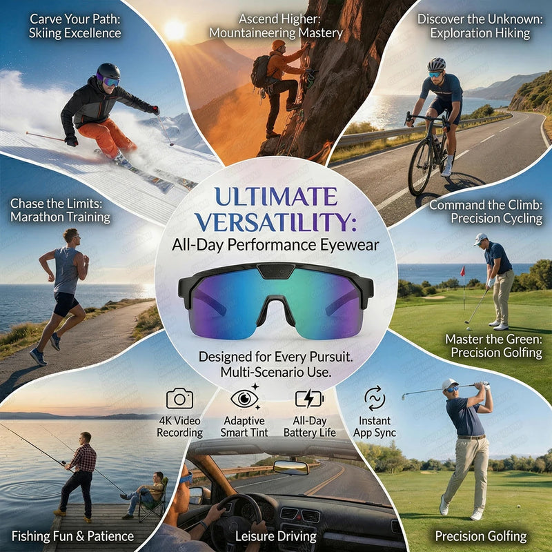 KI-Smart-Brille mit 4K-Kamera & Echtzeit-Übersetzung