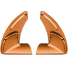 A pair of copper-colored anodized aluminum shift paddle extenders shown from the side.