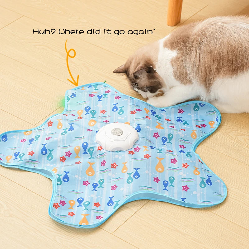 Juguete Interactivo Automático para Gatos con Varita de Plumas Giratoria