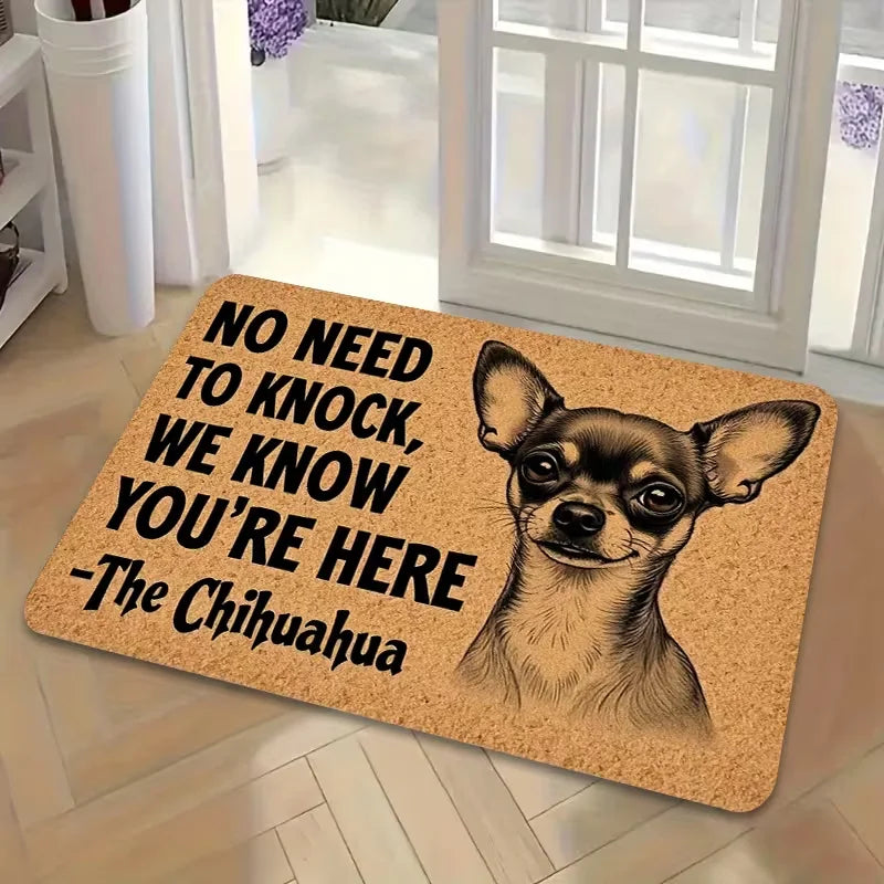 Alfombra de Bienvenida con Chihuahua Gracioso