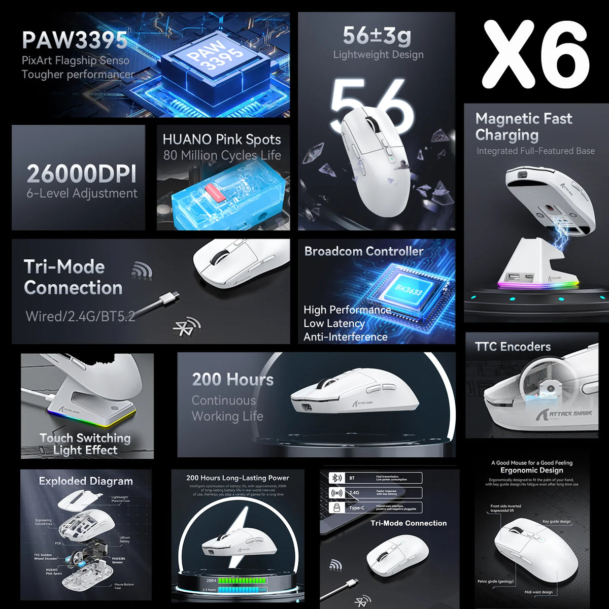 Professional Wireless Gaming Mouse with Customizable DPI