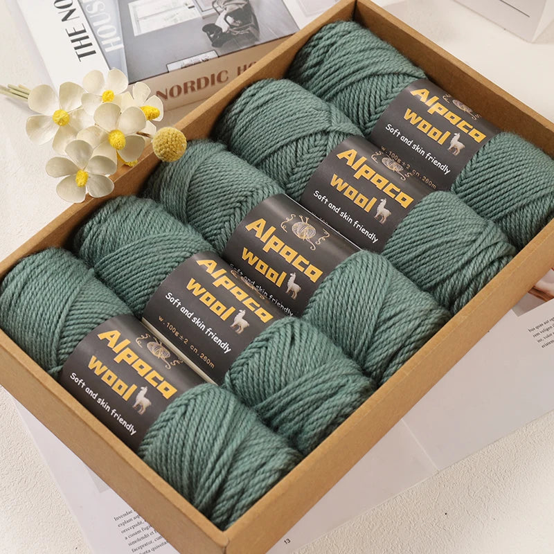 Chunky Alpaca Wool Knitting Yarn – 500g Multi-Color Set for Cozy Winter Projects