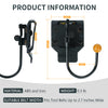 A black rotating tool belt hook made of ABS and iron suitable for belts up to 2.7 inches wide.