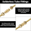 Image showing forged brass solderless tube fittings and flare fittings for copper tubing.