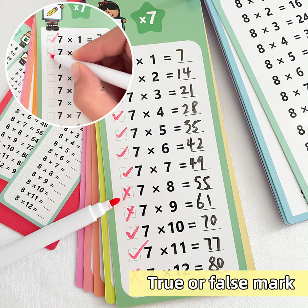 Self-Check Multiplication Flash Cards with Pens