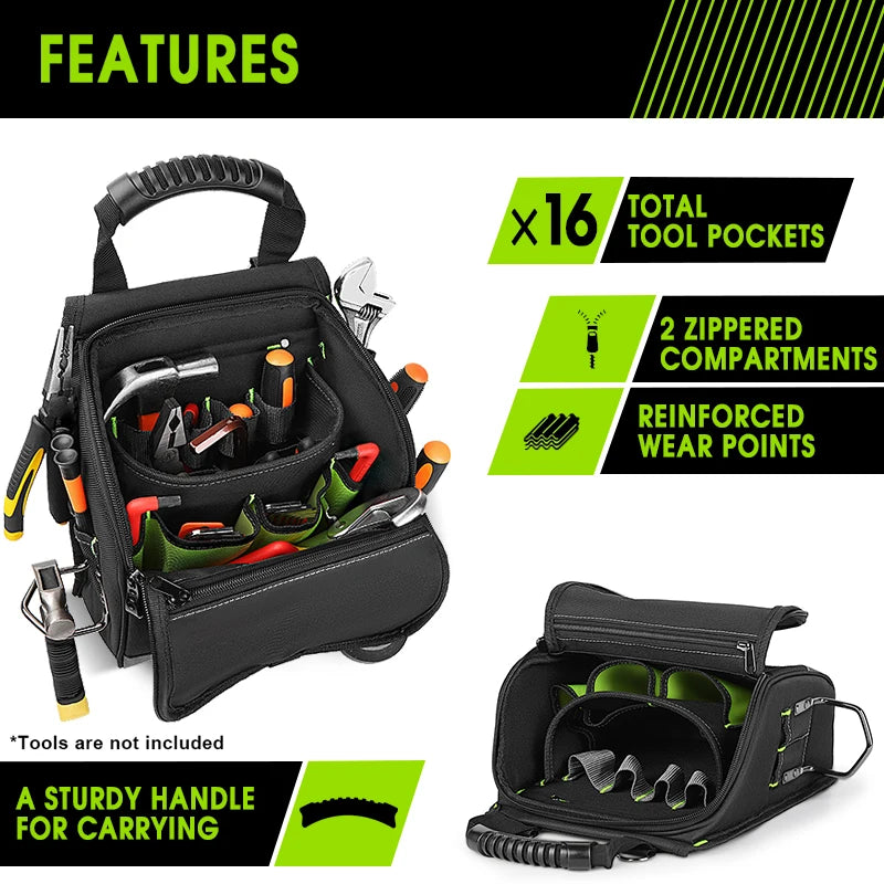 Professional Electrician Tool Pouch with Ergonomic Handle