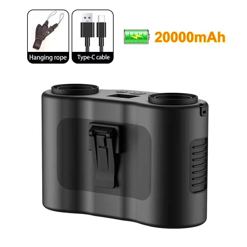 Portable Waist Fan with 20,000mAh Battery