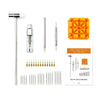 A set of watch band link remover and pin adjustment tools including a tool kit and an orange plastic piece