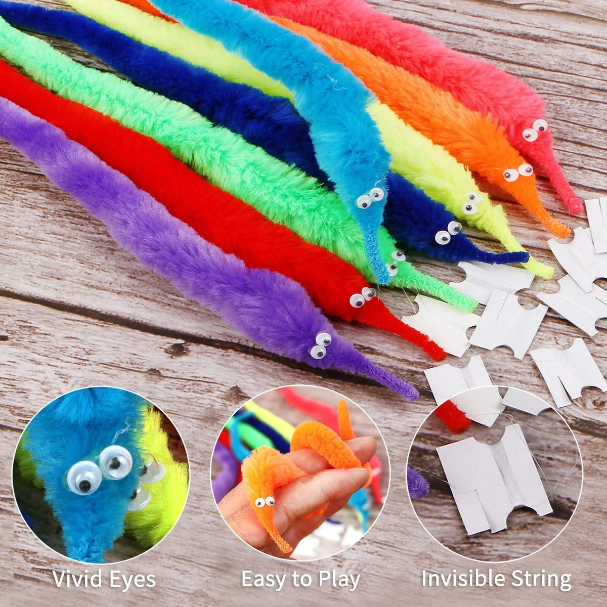 Wiggly Twisty Magic Worm Toy with Invisible String