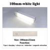 A 100mm white LED light bar with a rectangular housing shown illuminating a surface.