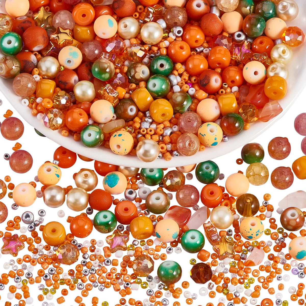 Mixed Size Green Czech Glass Seed Beads for Jewelry Making