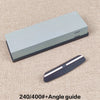 Dual-Grit Knife Sharpening Stone Kit with Bamboo Base & Angle Guide