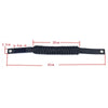 Black paracord grab handles with adjustable length and mounting points for a vehicle.