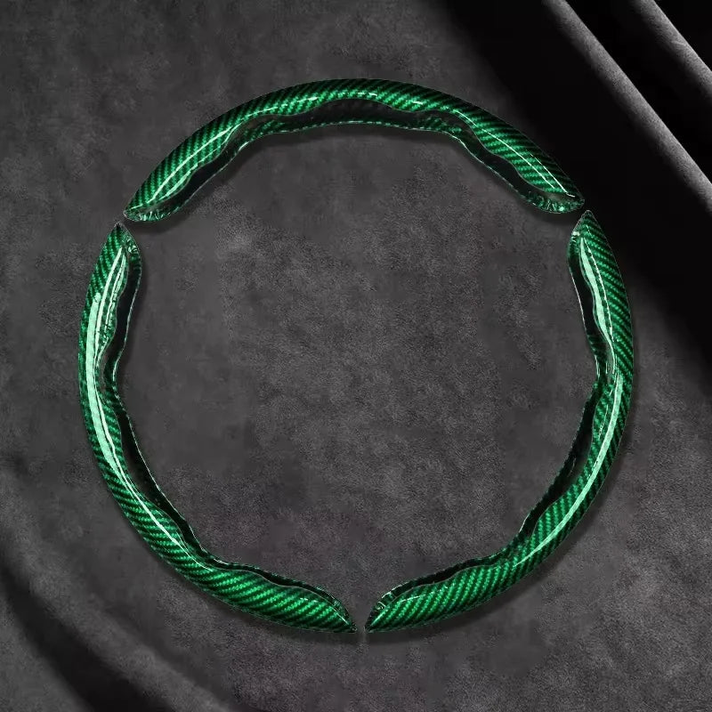 Carbon Fiber Style Microfiber Leather Steering Wheel Cover