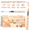 Skin Tone Acrylic Paint Markers, Soft Brush Tip for Portraits & Crafts