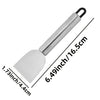Stainless steel multi-purpose scraper with a handle and blade, measuring 6.49 inches long.