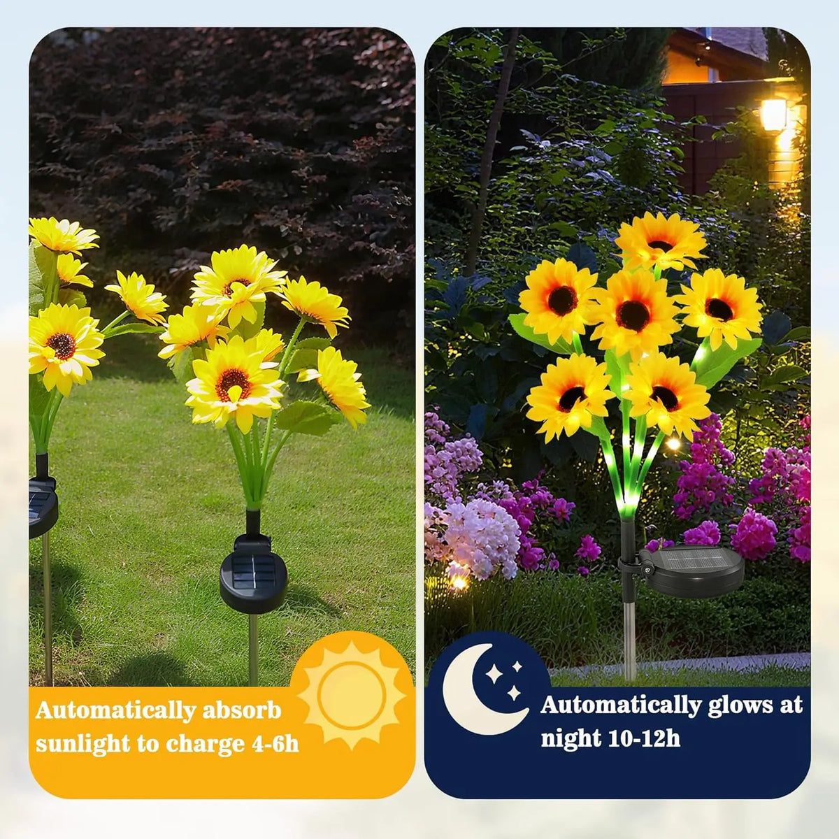 Solar Sunflower Garden Lights