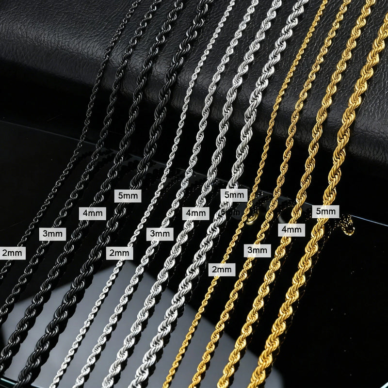 Stainless Steel Rope Chain Necklace