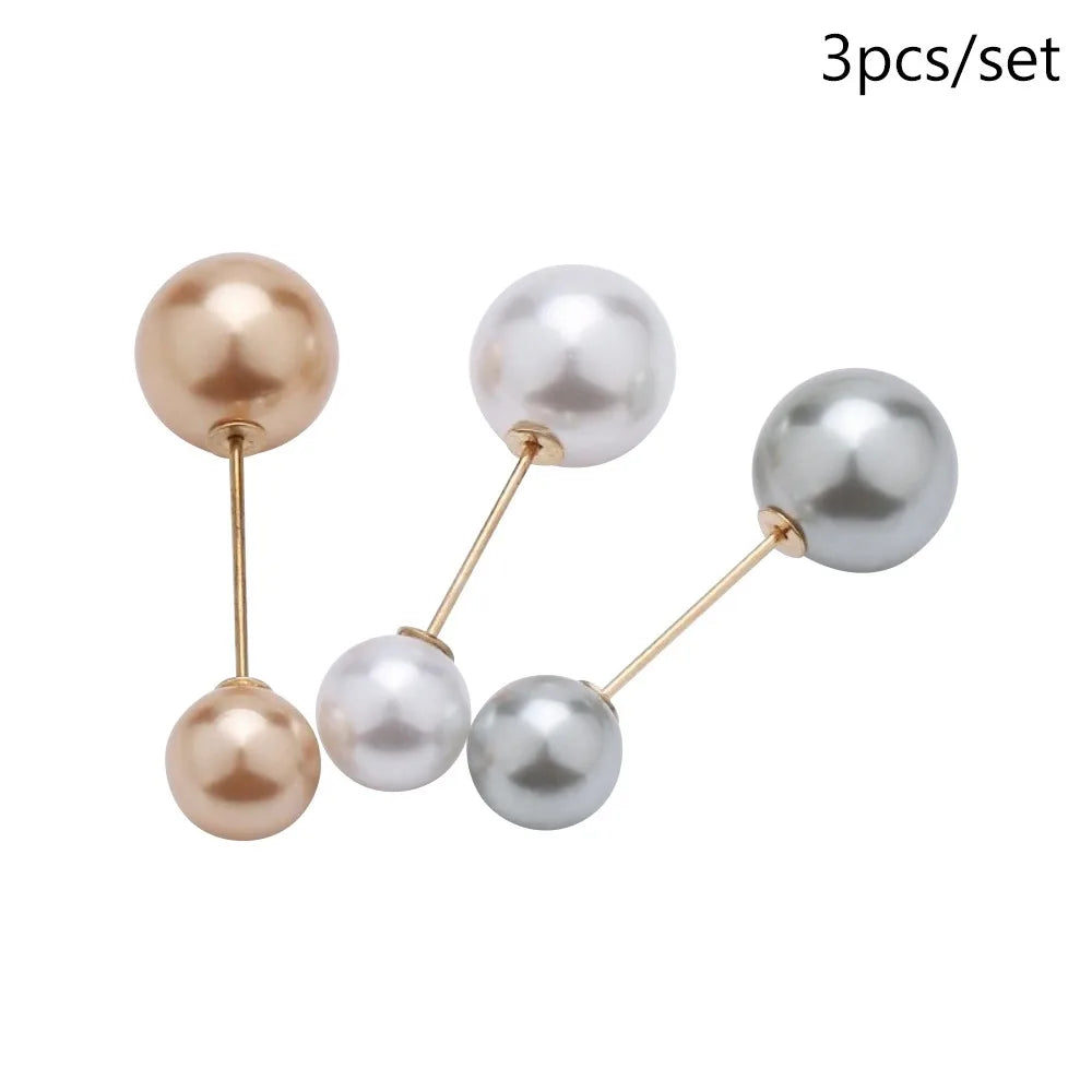 Pearl Brooch Pin Set – Versatile Double-Head Clips for Style and Function