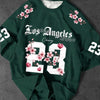 Men's Floral Print Football Jersey T-Shirt
