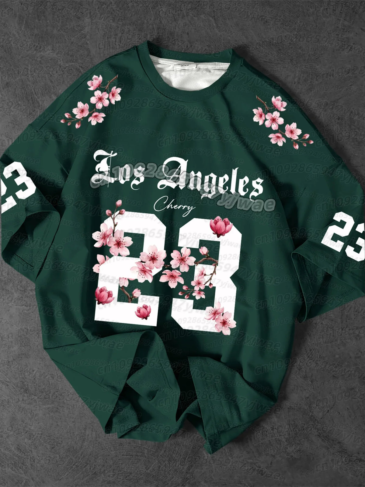 Men's Floral Print Football Jersey T-Shirt