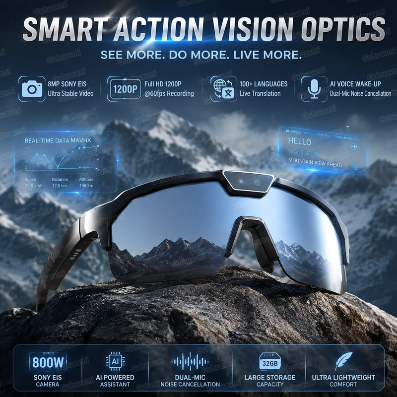 KI-Smart-Brille mit 4K-Kamera & Echtzeit-Übersetzung