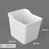 White storage box with dimensions 100mm x 80mm and height 90mm