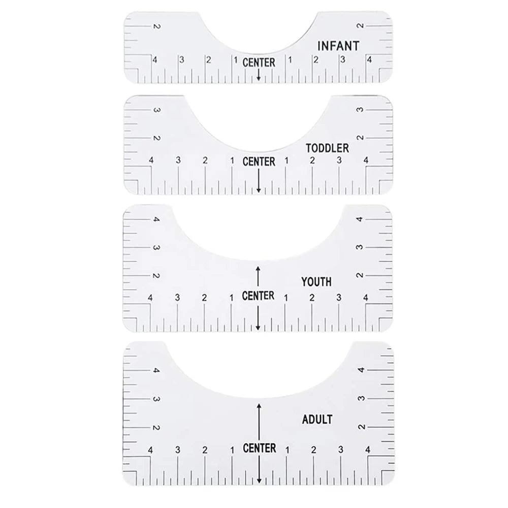 T-Shirt Alignment Ruler Set with Size Guide for Perfect Placement