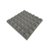 A pack of pyramid acoustic foam panels in black