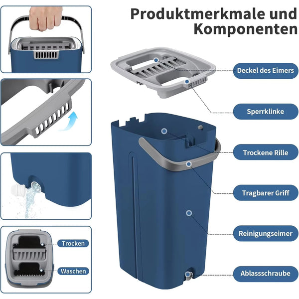 360° drehbarer Bodenmopp mit Eimer-Set