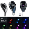 A set of universal LED illuminated crystal gear shift knobs in various colors and angles.