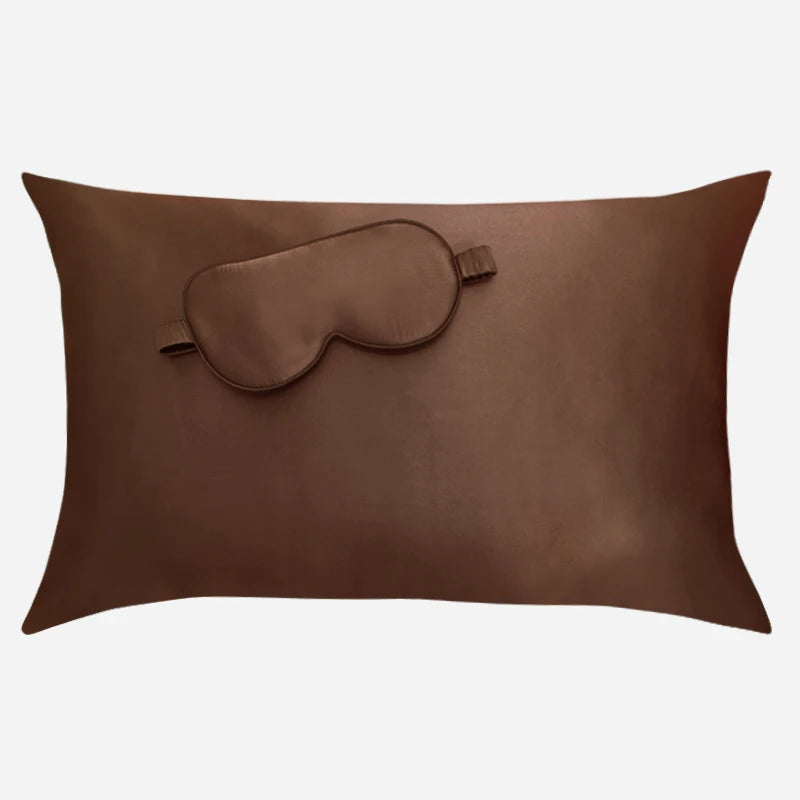 Funda de Almohada y Máscara para Dormir de Seda de Gusanos de Seda Mulberry al 100%