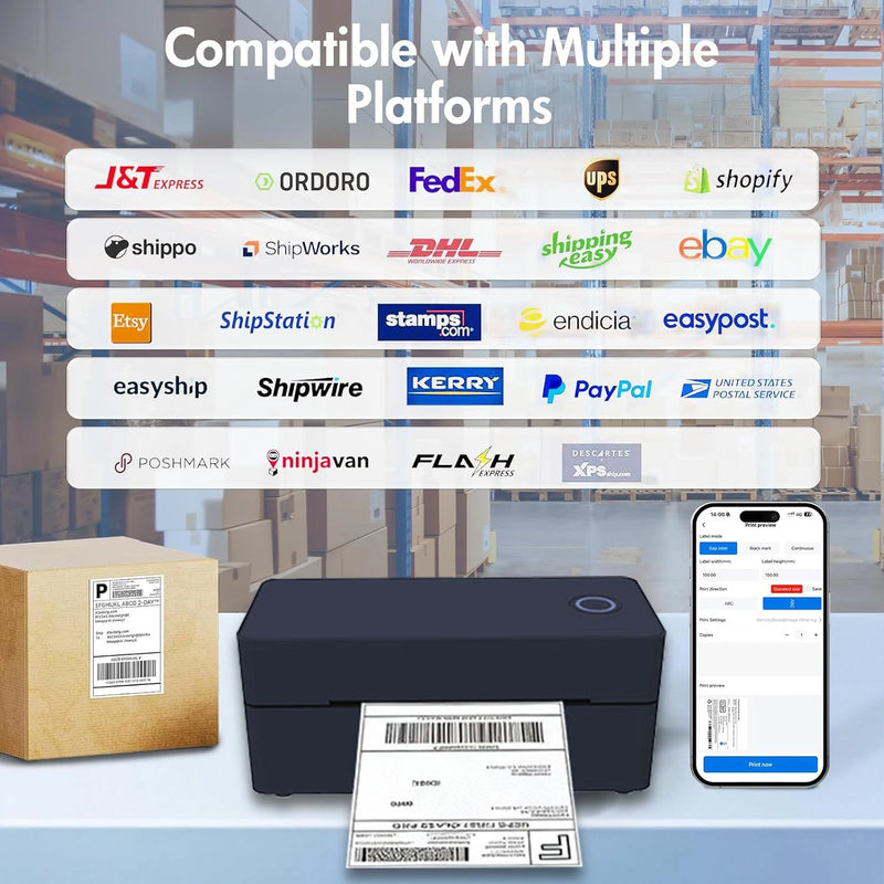 Compact Bluetooth Thermal Label Printer