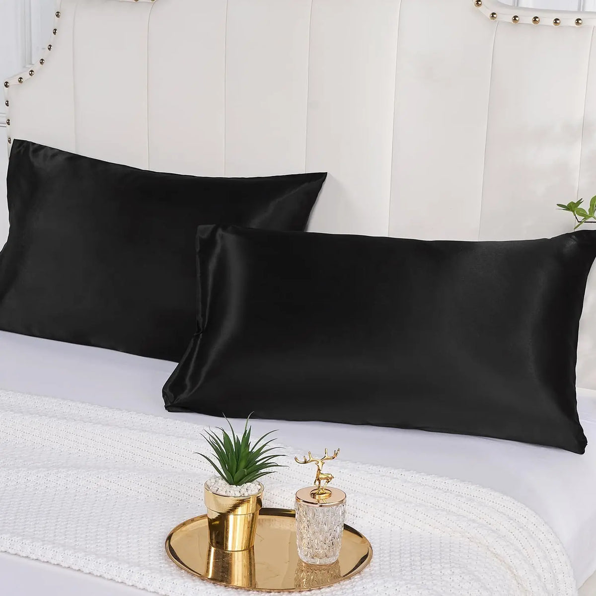 Queen Size Satin Pillowcase Set of 2 for Hair and Skin