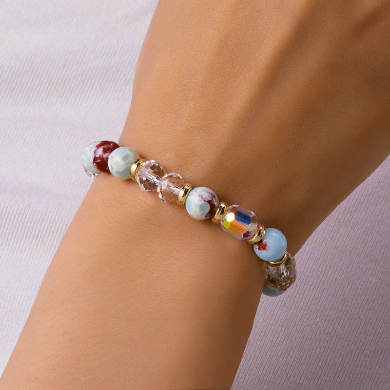 Zodiac Kristall-Armband mit Perlen