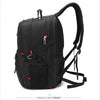 Black waterproof laptop backpack with a detachable shoulder strap and an external USB charging port