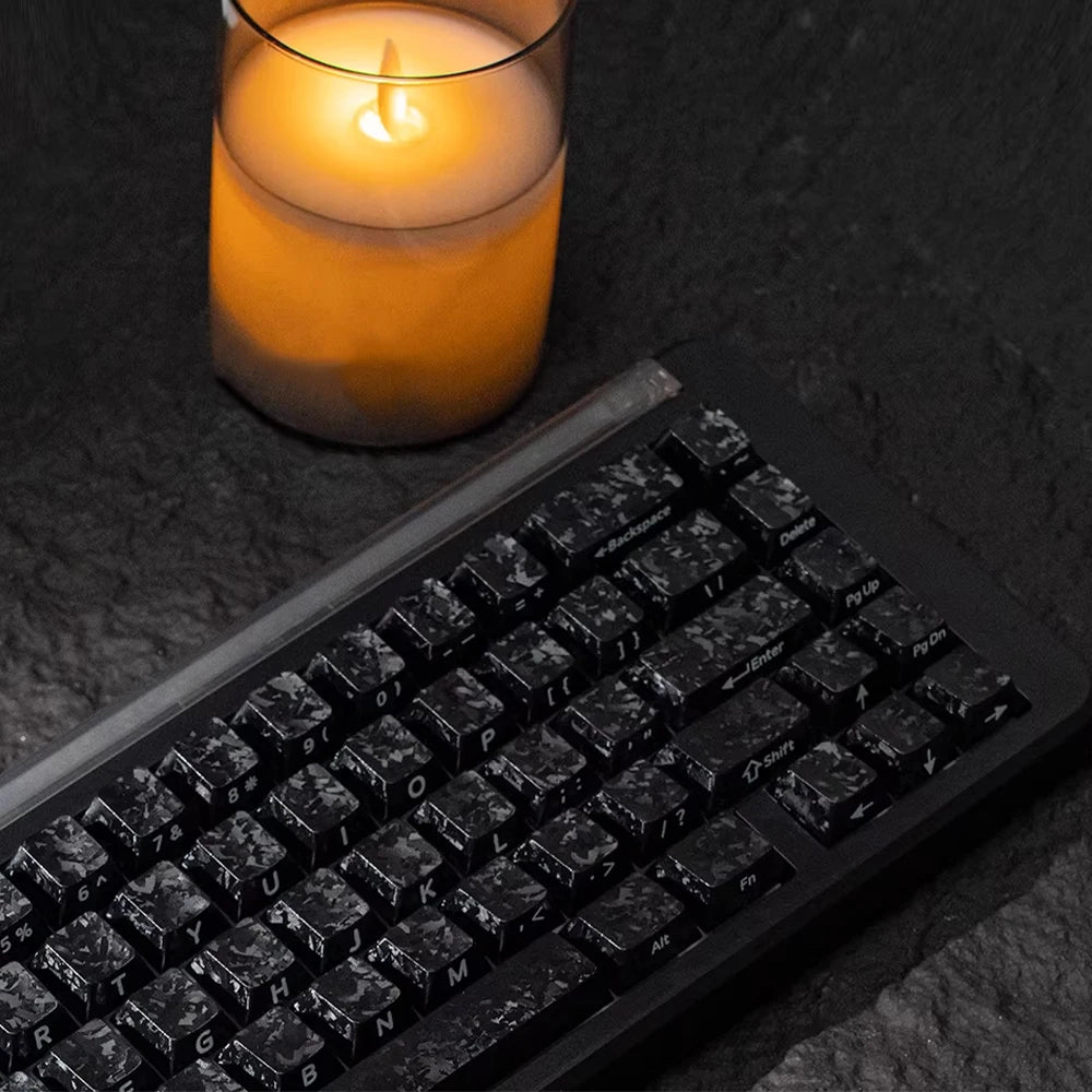 Carbon Fiber Textured Side-Printed Keycaps (CHERRY Profile)