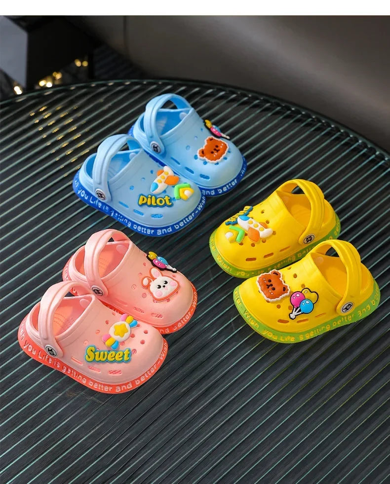 Kids' Quick-Dry Garden Clogs with Cartoon Design