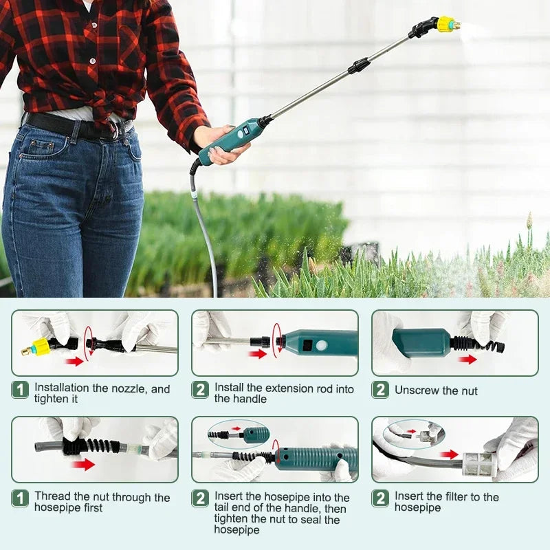 Rechargeable Electric Garden Sprayer with Telescopic Wand
