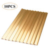 Ten pieces of gold-colored self-adhesive metal L-shaped corner protector strips arranged in a rectangular pattern.